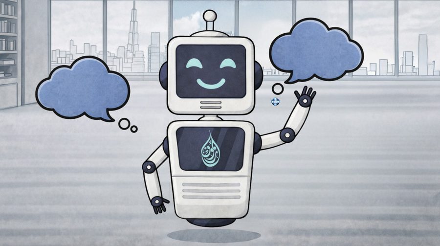 Horoof AI mascot waving
